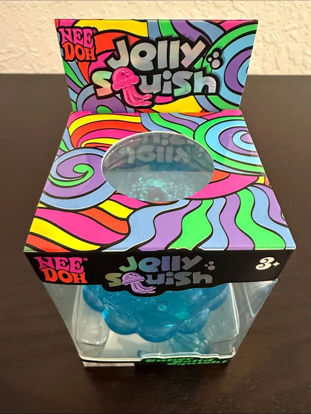 SUPER RARE NeeDoh Jelly Squish Super Solid Squish Jelly fish Toy - Blue
